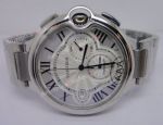 Ballon Bleu de Cartier Replica Watch SS Chronograph White Face